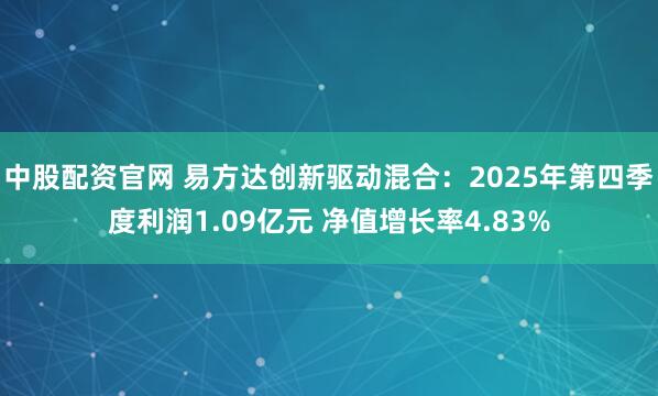 中股配资官网 易方达创新驱动混合：2025年第四季度利润1.09亿元 净值增长率4.83%